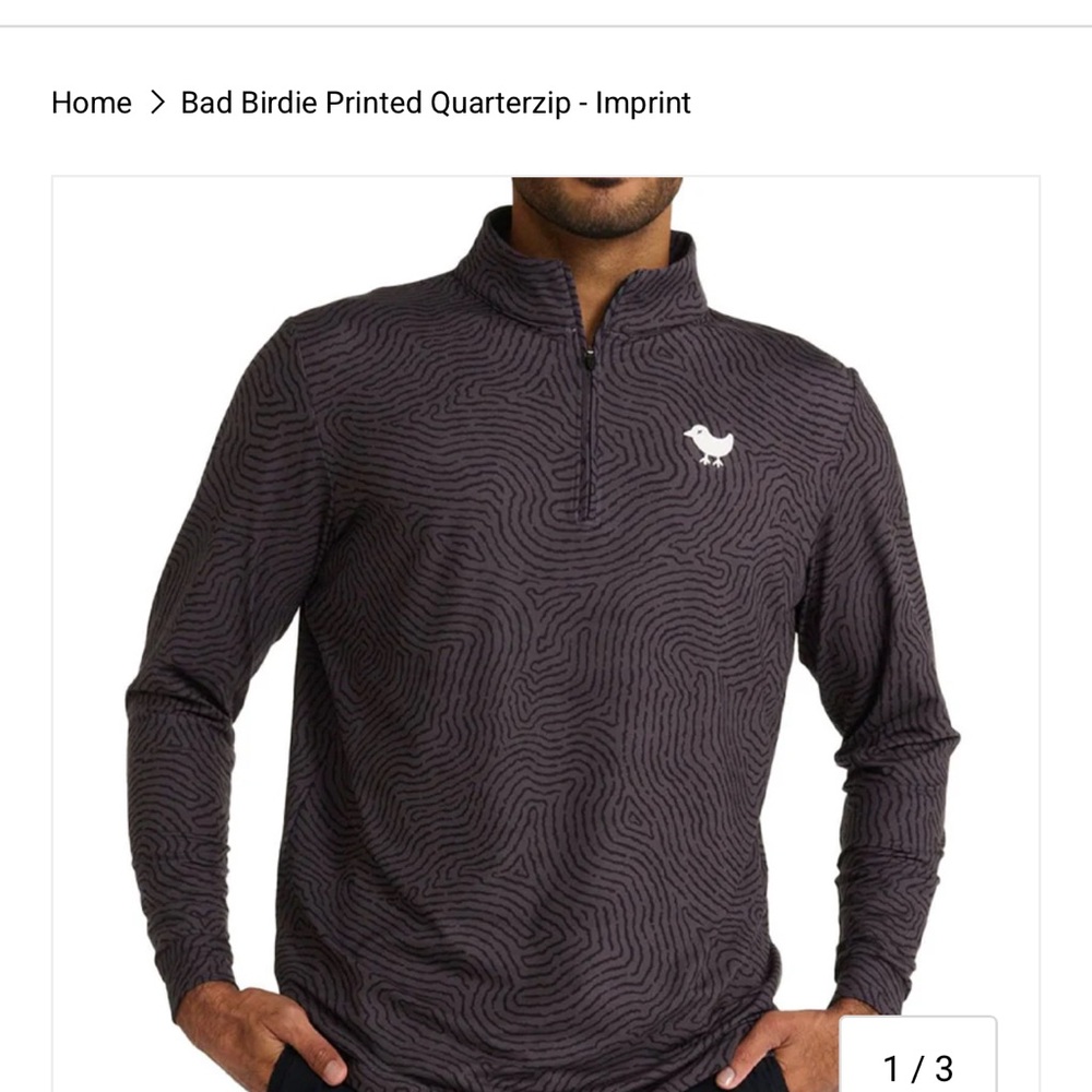 Bad Birdie Black Patterned Quarterzip - Imprint